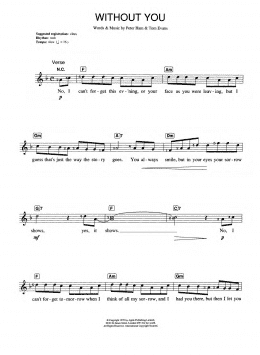 page one of Without You (Piano Chords/Lyrics)
