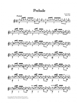 page one of Prelude BWV 999 (Solo Guitar)