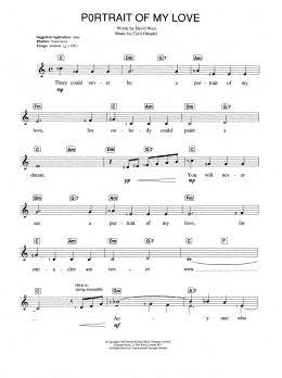 page one of Portrait Of My Love (Piano Chords/Lyrics)