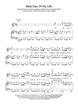 page one of Best Day Of My Life (Piano, Vocal & Guitar Chords (Right-Hand Melody))