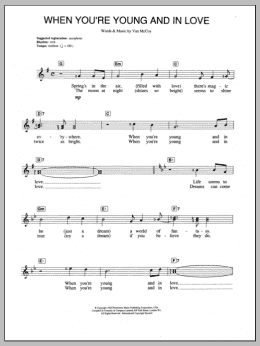 page one of When You're Young And In Love (Piano Chords/Lyrics)