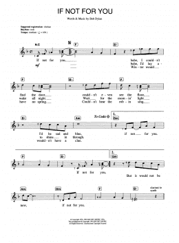 page one of If Not For You (Piano Chords/Lyrics)
