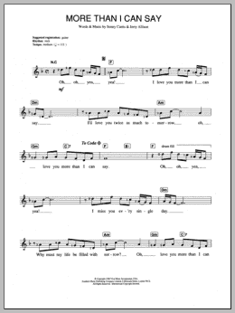 page one of More Than I Can Say (Piano Chords/Lyrics)