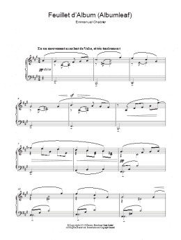 page one of Feuillet D'album (Piano Solo)