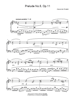 page one of Prelude No. 5, Op. 11 (Piano Solo)