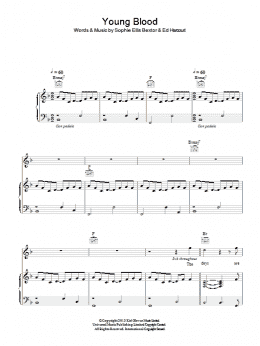 page one of Young Blood (Piano, Vocal & Guitar Chords)