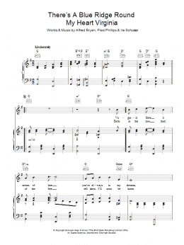 page one of There's A Blue Ridge Round My Heart Virginia (Piano, Vocal & Guitar Chords)