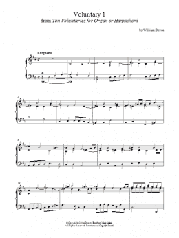 page one of Voluntary 1 In D Major From 10 Voluntaries For Harpsichord (Piano Solo)