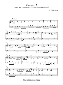 page one of Voluntary 7 In D Minor From 10 Voluntaries For Harpsichord (Piano Solo)