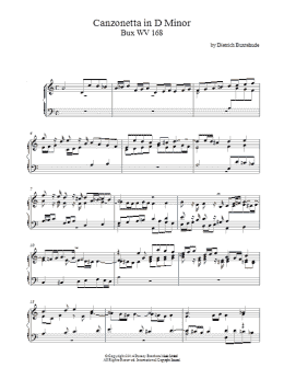 page one of Canzonetta In D Minor Buxwv168 (Piano Solo)