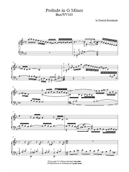 page one of Prelude In G Minor Buxwv163 (Piano Solo)