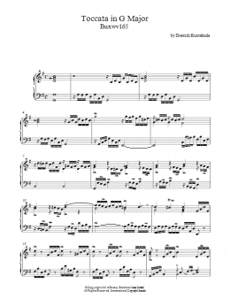 page one of Toccata In G Major Buxwv165 (Piano Solo)