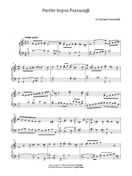 page one of Partite Sopra Passacagli (Piano Solo)