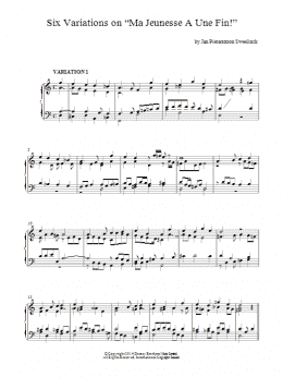 page one of 6 Variations On Ma Jeunesse A Une Fin! (Piano Solo)