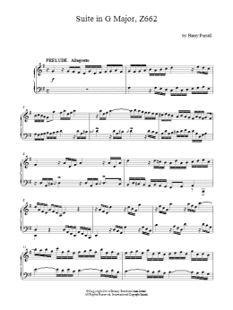 page one of Suite In G Major (Piano Solo)