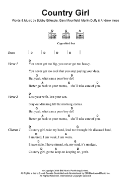 page one of Country Girl (Guitar Chords/Lyrics)