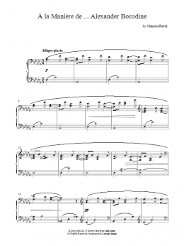 page one of A La Maniere De Alexander Borodine (Piano Solo)