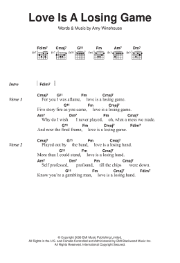 page one of Love Is A Losing Game (Guitar Chords/Lyrics)