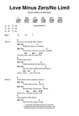 page one of Love Minus Zero/No Limit (Guitar Chords/Lyrics)