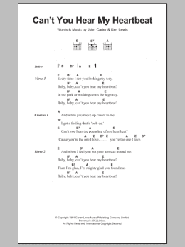 page one of Can't You Hear My Heartbeat (Guitar Chords/Lyrics)