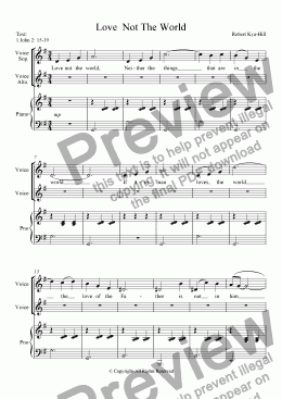 page one of Love Not The World [Duet: Sop. and  Alto]