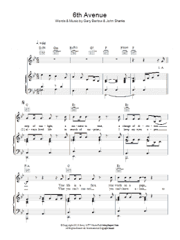 page one of 6th Avenue (Piano, Vocal & Guitar Chords)