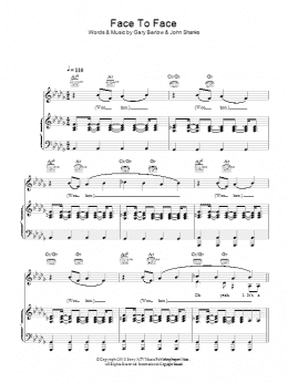 page one of Face To Face (Piano, Vocal & Guitar Chords)