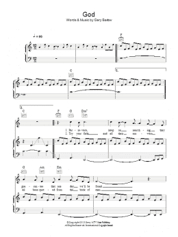 page one of God (Piano, Vocal & Guitar Chords)