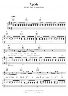 page one of Riptide (Piano, Vocal & Guitar Chords)