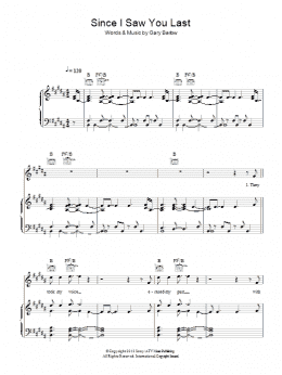 page one of Since I Saw You Last (Piano, Vocal & Guitar Chords)