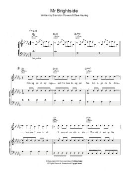 page one of Mr. Brightside (Piano, Vocal & Guitar Chords)