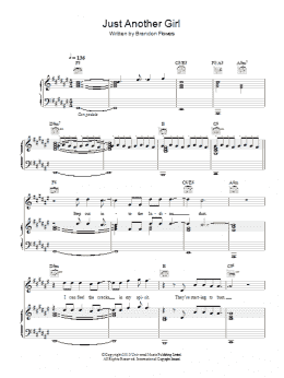 page one of Just Another Girl (Piano, Vocal & Guitar Chords)