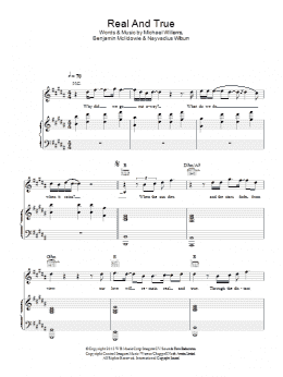 page one of Real And True (Piano, Vocal & Guitar Chords)