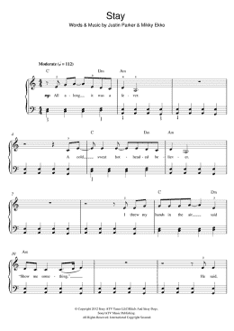 page one of Stay (Beginner Piano (Abridged))
