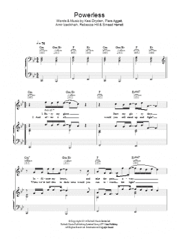 page one of Powerless (Piano, Vocal & Guitar Chords)