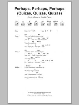 page one of Perhaps, Perhaps, Perhaps (Quizas, Quizas, Quizas) (theme from Coupling) (Guitar Chords/Lyrics)