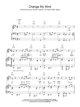 page one of Change My Mind (Piano, Vocal & Guitar Chords)