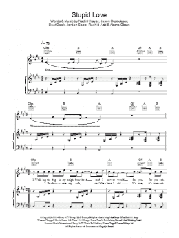 page one of Stupid Love (Piano, Vocal & Guitar Chords)