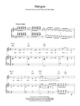 page one of Mangos (Piano, Vocal & Guitar Chords)