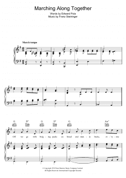 page one of Marching Along Together (Piano, Vocal & Guitar Chords)
