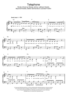 page one of Telephone (Beginner Piano (Abridged))