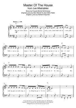 page one of Master Of The House (from Les Miserables) (Beginner Piano (Abridged))