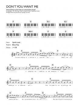 page one of Don't You Want Me (Piano Chords/Lyrics)