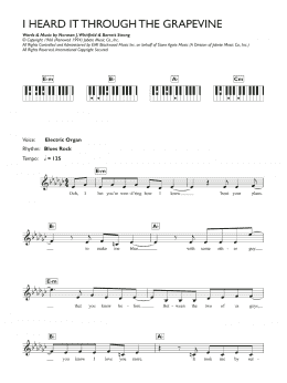 page one of I Heard It Through The Grapevine (Piano Chords/Lyrics)