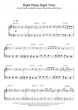 page one of Right Place Right Time (Piano Solo)