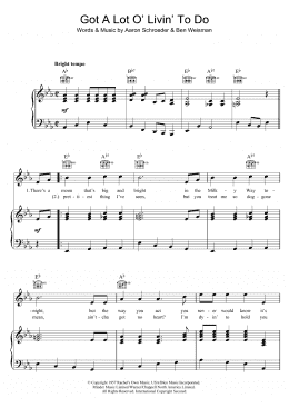 page one of Got A Lot Of Livin' To Do (Piano, Vocal & Guitar Chords)