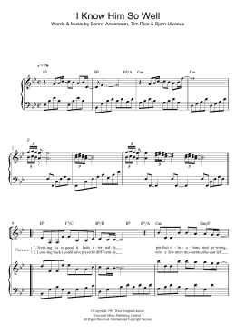 page one of I Know Him So Well (from Chess) (Piano & Vocal)