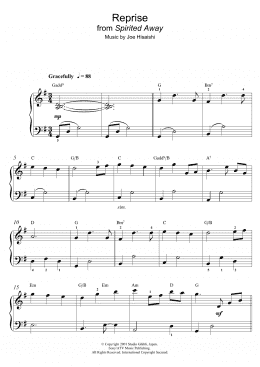 page one of Reprise (from Spirited Away) (Beginner Piano (Abridged))