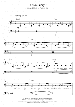 page one of Love Story (Beginner Piano (Abridged))