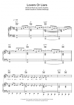page one of Lovers Or Liars (Piano, Vocal & Guitar Chords)